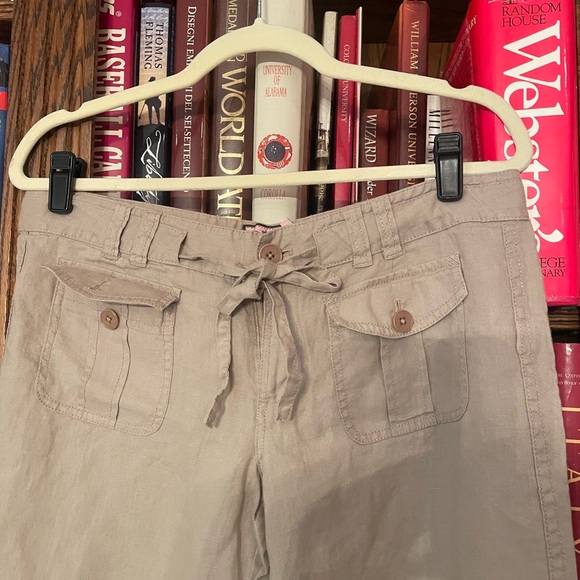 Juicy Couture Beige Linen Button-Front Pants - Picture 3 of 6